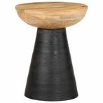 vidaXL Bijzettafel Ø37x45 cm massief mangohout zwart, Verzenden, Nieuw