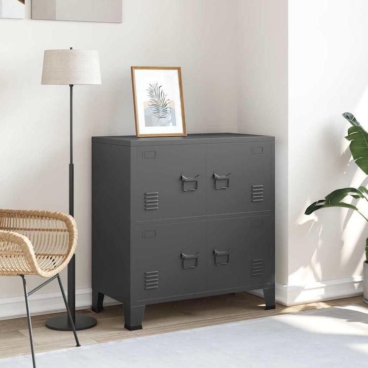 vidaXL Opbergkast industrieel 75x40x80 cm staal, Huis en Inrichting, Kasten | Overige, Nieuw, Verzenden