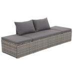 vidaXL Tuinbed 195x60 cm poly rattan grijs, Jardin & Terrasse, Chaises longues, Verzenden