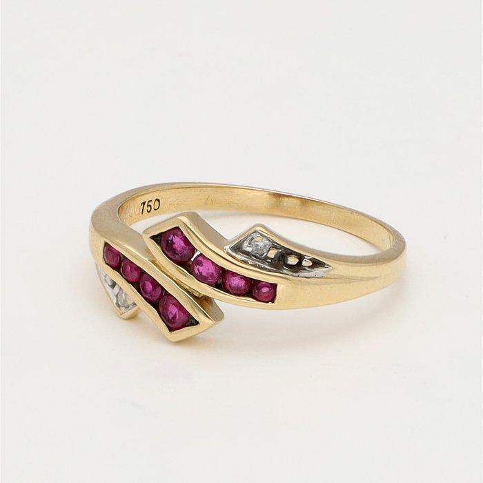 Zonder Minimumprijs - Ring - 18 karaat Geel goud - Diamant -, Handtassen en Accessoires, Ringen