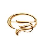 Gouden fantasie broche (vintage, gouden broche), Handtassen en Accessoires, Broches, Ophalen of Verzenden, Gebruikt, Overige kleuren