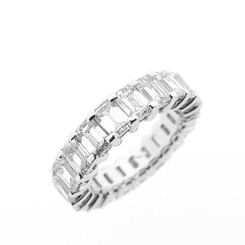 Ring - 18 karaat Witgoud -  9.80ct. tw. Diamant (Lab-grown), Handtassen en Accessoires, Ringen