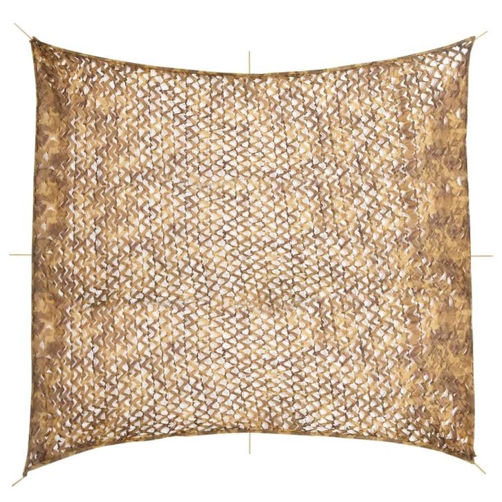 vidaXL Camouflagenet met opbergzak 416x402 cm zandkleurig, Sport en Fitness, Schietsport-accessoires, Nieuw, Verzenden