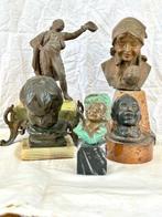 sculptuur, Collezione di 5 sculture - 23 cm - Zinklegering, Antiquités & Art, Antiquités | Céramique & Poterie