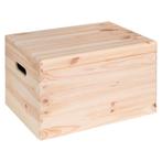 Houten kist met klepdeksel, 40cm breed, inhoud 27,6L, Huis en Inrichting, Minder dan 50 cm, Verzenden, Nieuw, Minder dan 50 cm