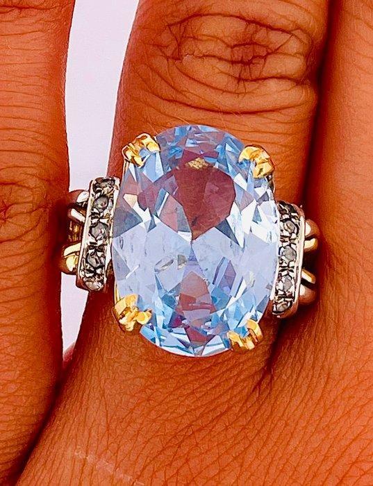 Zonder Minimumprijs - Ring - 9 kt. Geel goud, Zilver, Handtassen en Accessoires, Ringen