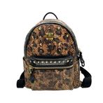 Mcm - Stark Visetos Studded Leather Backpack Brown Black, Handtassen en Accessoires, Tassen | Damestassen, Nieuw