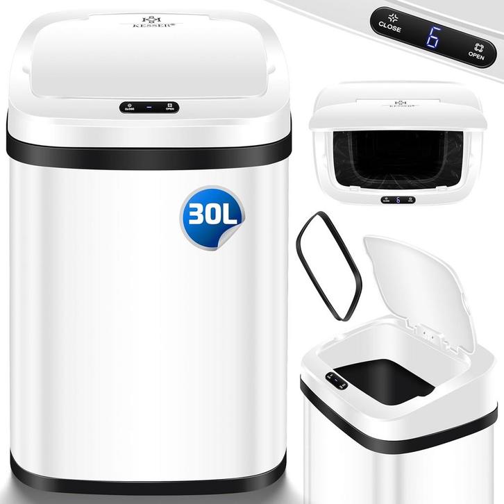 Prullenbak met sensor - Afvalbak - Vuilnisbak - 30 Liter - W, Maison & Meubles, Accessoires pour la Maison | Poubelles, Envoi