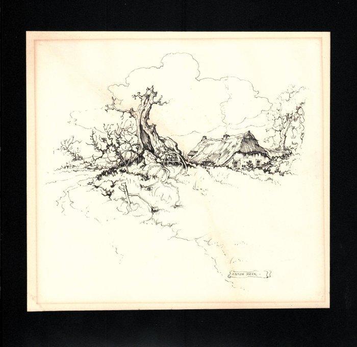 Anton Pieck ( 1895-1987 ) - Oude boom voor boerderij, Antiek en Kunst, Kunst | Schilderijen | Klassiek