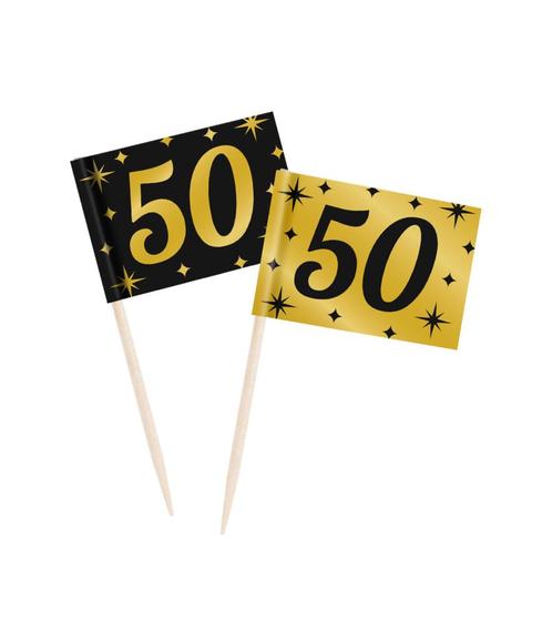 Cocktailprikkers 50 Jaar 6,5cm 50st, Hobby en Vrije tijd, Feestartikelen, Nieuw, Verzenden