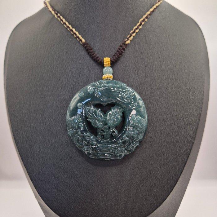 Jade - Gecertificeerde jadeïeten jadehanger – Lotus- en, Verzamelen, Mineralen en Fossielen