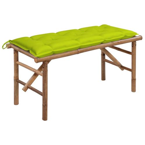 vidaXL Tuinbank inklapbaar met kussen 118 cm bamboe, Tuin en Terras, Tuinsets en Loungesets, Nieuw, Verzenden
