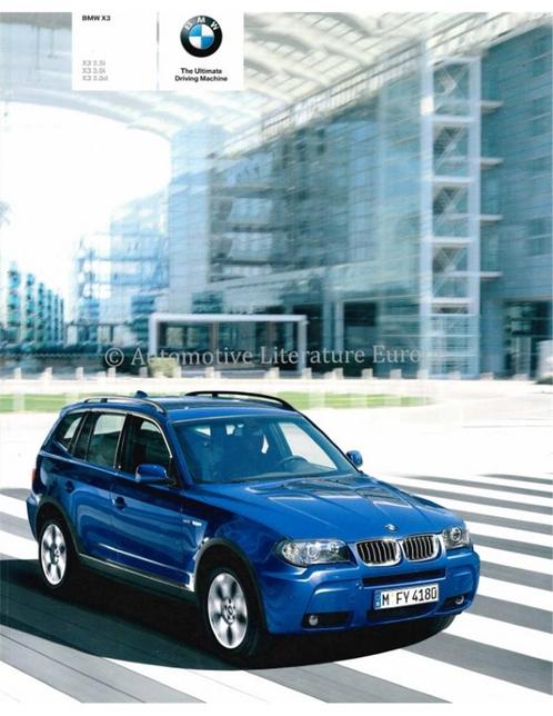 2005 BMW X3 BROCHURE ENGLISH, Boeken, Auto's | Folders en Tijdschriften, Ophalen of Verzenden