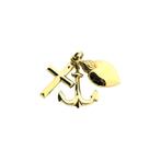 Gouden hanger; Geloof, hoop en liefde (symbolen) (symbolen), Handtassen en Accessoires, Bedels, Ophalen of Verzenden, Gebruikt