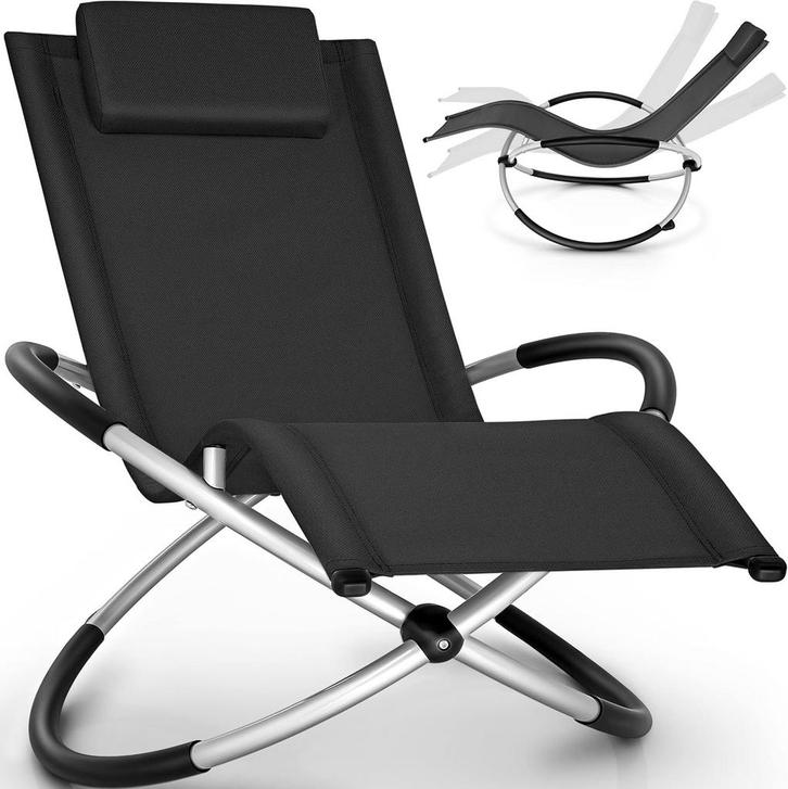 Ligbed - Ligstoel - Zonnebed - Relaxstoel - Zwart - Tillvex, Tuin en Terras, Ligbedden, Nieuw, Verzenden