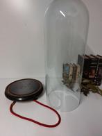 Stolp - Glazuur, Hout - 1940-1950 - Glazen stolp op blok -, Antiek en Kunst