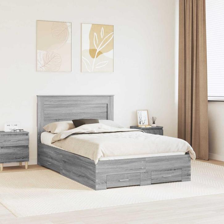 vidaXL Bedframe met lade met hoofdeinde met opslag Bewerkt, Maison & Meubles, Chambre à coucher | Lits, Envoi