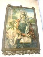 Banier - Sint-Anna en de Maagd Maria - Bijbels wandtapijt  -, Antiquités & Art, Antiquités | Livres & Manuscrits