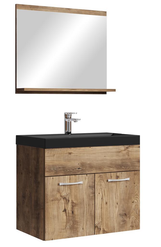 Badkamermeubel Montreal Set 02 60 x 35 cm Bruin Eiken, Huis en Inrichting, Badkamer | Badkamermeubels, Nieuw, Verzenden
