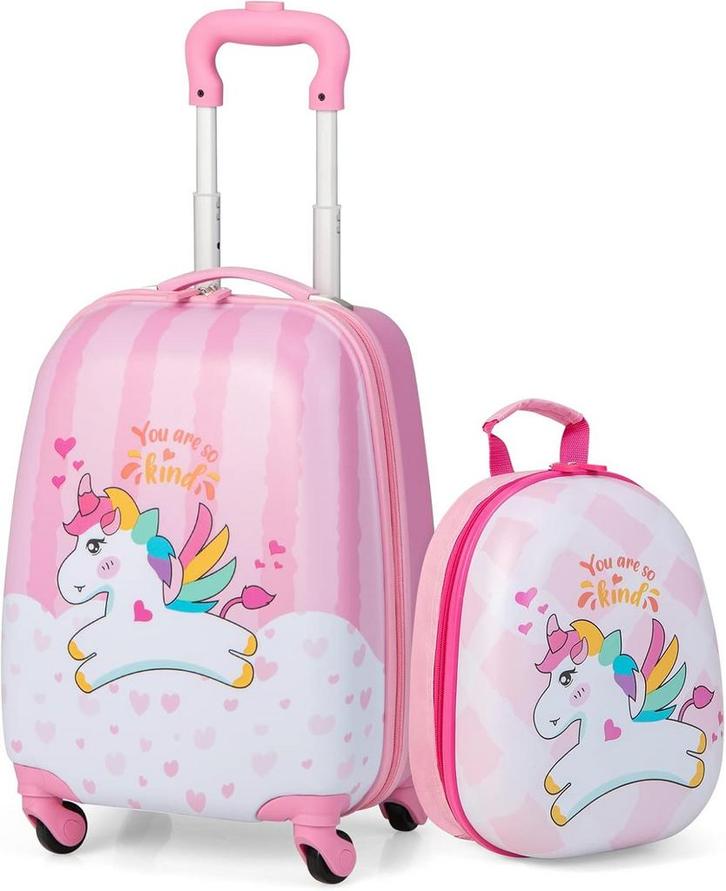Kinderkoffer - Koffer kind - Kindertrolley - Meisje - Roze -, Bijoux, Sacs & Beauté, Valises, Envoi