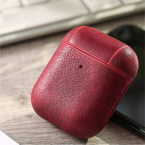 Leren Luxe Hoesje voor AirPods 1 / 2 - Leather Skin AirPod, Telecommunicatie, Mobiele telefoons | Hoesjes en Screenprotectors | Overige merken