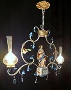 Plafondlamp - Smeedijzer en glas.