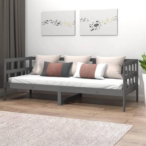 vidaXL Slaapbank massief grenenhout grijs 80x200 cm, Huis en Inrichting, Slaapkamer | Bedden, Nieuw, Verzenden
