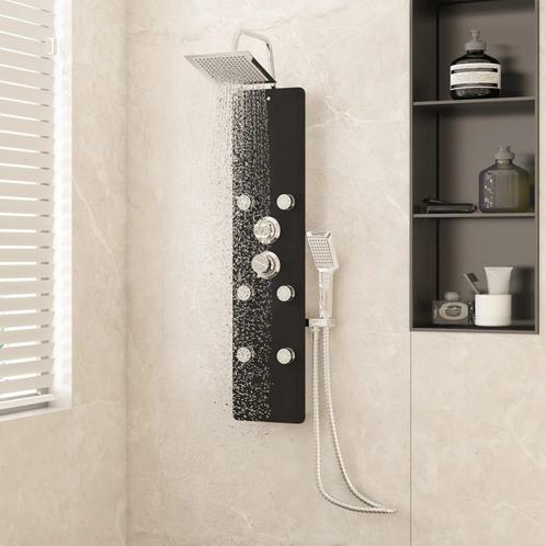 vidaXL Panneau de douche Verre 25x47,5x130 cm Noir, Bricolage & Construction, Sanitaire, Neuf, Envoi