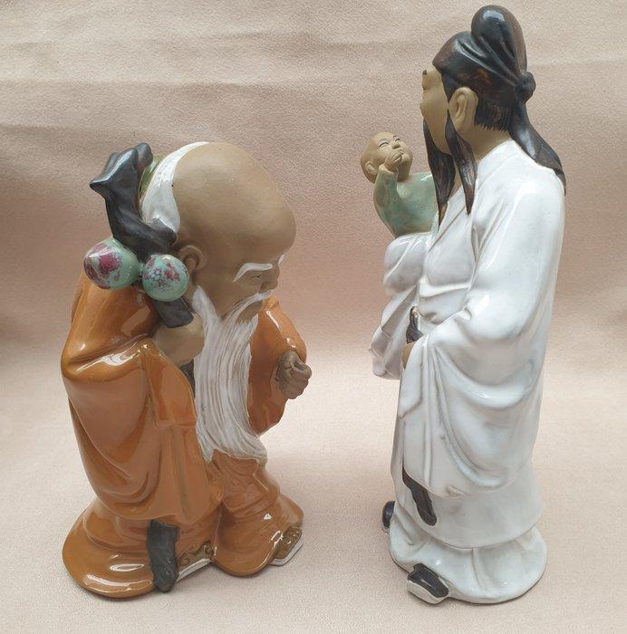 Wanjiang - Figurine - Mudman (2) - Argile, Antiek en Kunst, Antiek | Overige Antiek