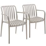tectake Tuinstoelen Alcudia, weerbestendig, stapelbaar - tau, Tuin en Terras, Verzenden, Nieuw