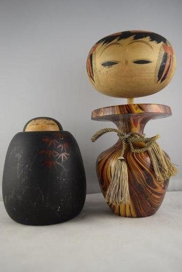 Zeldzame vintage Kokeshi-poppen - Hout - Japan - Shwa