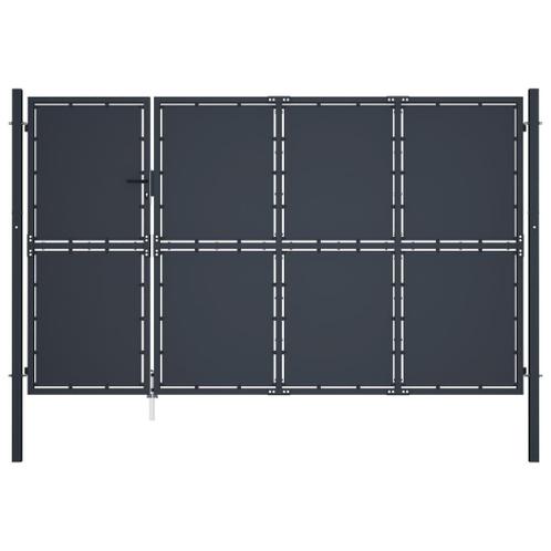Poort 350x150 cm staal antraciet
