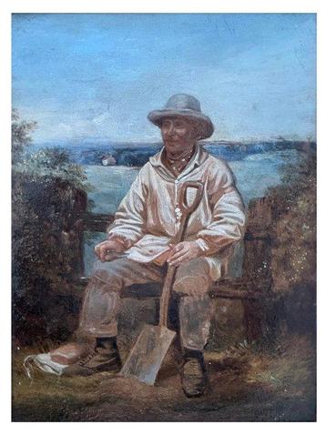 Barbizon School (XIX) - Peasant Farmer Taking a Break