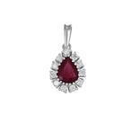 Hanger - 18 karaat Witgoud Robijn - Diamant