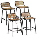 vidaXL Barkrukken 4 st 46x35,5x70 cm massief gerecycled hout, Huis en Inrichting, Verzenden, Nieuw
