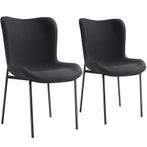 tectake Gestoffeerde stoel Tessa - Geweven stof zwart/zwart,, Huis en Inrichting, Verzenden, Nieuw