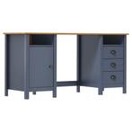 vidaXL Bureau Hill 150x50x74 cm massief grenenhout grijs, Huis en Inrichting, Verzenden, Nieuw