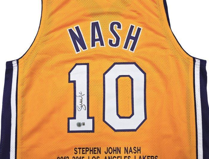 NBA - Steve Nash - Autograph - Geel maatwerk basketbaljersey, Verzamelen, Overige Verzamelen