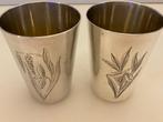 Russian - Bokaal (2) - Sterling Silver Russian 875 Goblets (, Antiek en Kunst