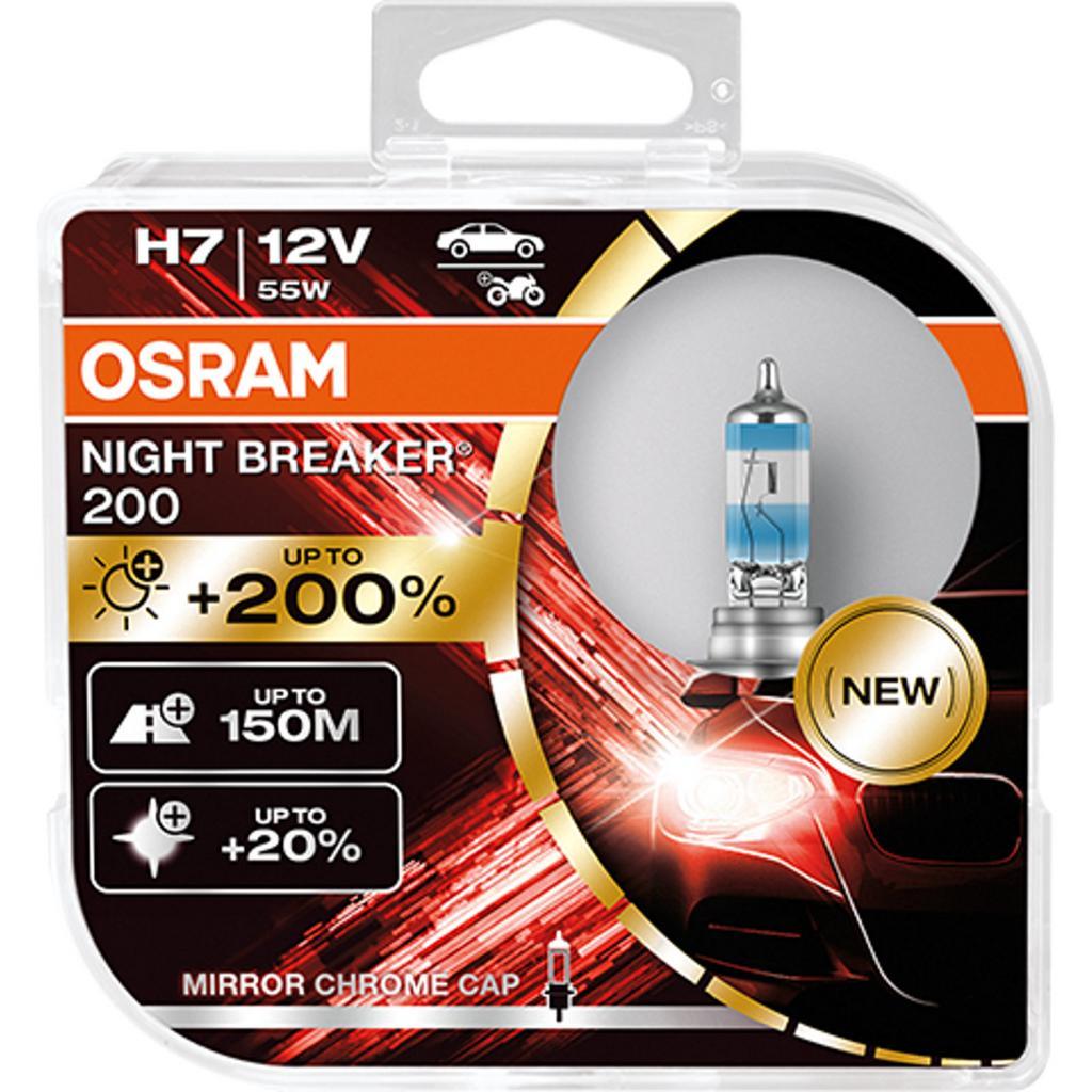 ② Osram H7 Night Breaker 200 +200% 64210NB200 Autolampen — Éclairage —  2ememain