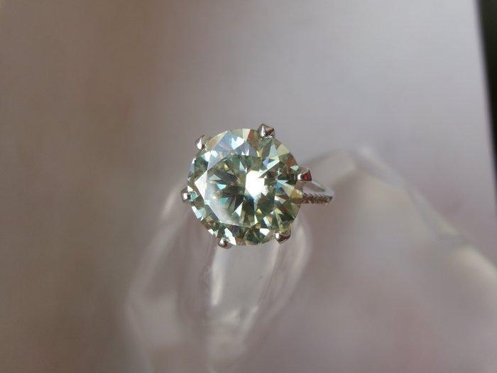 Zilver, Moissanite - Ring - Art Deco-stijl, Antiek en Kunst, Kunst | Designobjecten