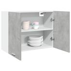 vidaXL Hangkast Lyon 80x31x60 cm bewerkt hout betongrijs, Huis en Inrichting, Verzenden, Nieuw
