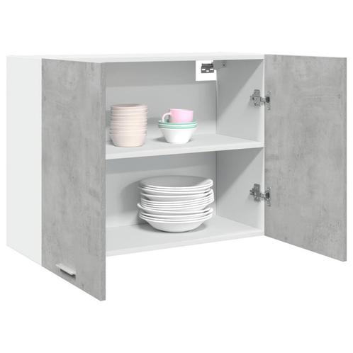 vidaXL Hangkast Lyon 80x31x60 cm bewerkt hout betongrijs, Huis en Inrichting, Kasten | Overige, Nieuw, Verzenden