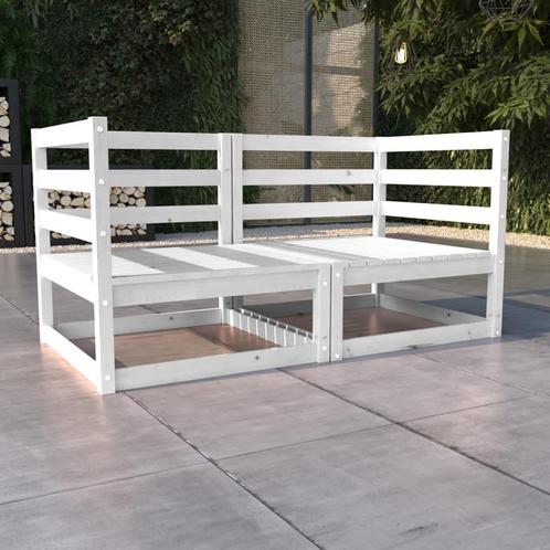 vidaXL Tuinbank 2-zits massief grenenhout wit, Tuin en Terras, Tuinsets en Loungesets, Nieuw, Verzenden