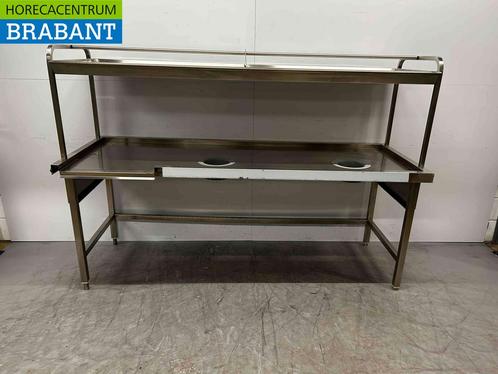 RVS Afruimtafel Debrasseertafel Werktadel met etagere 220 cm, Zakelijke goederen, Horeca | Meubilair en Inrichting, Ophalen of Verzenden