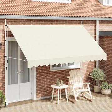 vidaXL Luifel handmatig uittrekbaar 350 cm crème, Verzenden