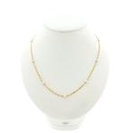 18 krt. Vintage gouden parel ketting | 40 cm (witgoud), Handtassen en Accessoires, Kettingen, Gebruikt, Overige kleuren, Ophalen of Verzenden