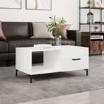 vidaXL Salontafel 90x50x40 cm bewerkt hout hoogglans wit, Huis en Inrichting, Tafels | Salontafels, Verzenden, Nieuw
