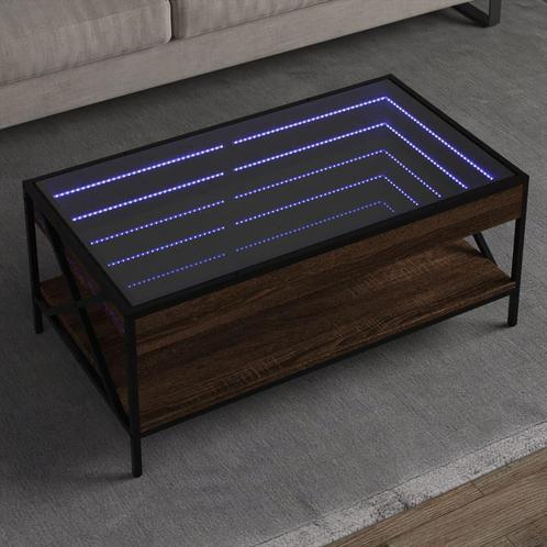vidaXL Salontafel met Infinity LED 90x50x38 cm bruin, Huis en Inrichting, Tafels | Salontafels, Nieuw, Verzenden