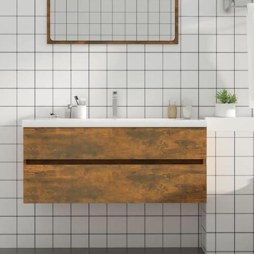 vidaXL Wastafelkast 100x38,5x45 cm bewerkt hout gerookt, Huis en Inrichting, Badkamer | Badkamermeubels, Nieuw, Verzenden